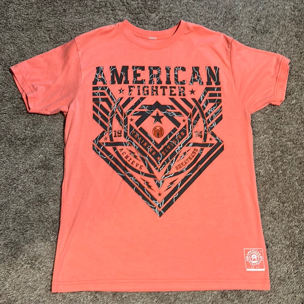American Fighter Shirt Mens XL Pink Buckle Athletic MMA Graphic Print Tee